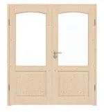 Frontansicht von Typ 6002-B-LA Fichte Massivholz Doppelflügeltür inkl. Zarge - Radex