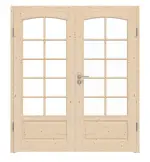 Frontansicht von Typ 6002-SP10-B Fichte Massivholz Doppelflügeltür inkl. Zarge - Radex