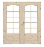 Frontansicht von Typ 6002-SP10-B Kiefer Massivholz Doppelflügeltür inkl. Zarge - Radex