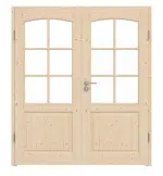 Frontansicht von Typ 6002-B-LA SPR 62 Fichte Massivholz Doppelflügeltür inkl. Zarge - Radex