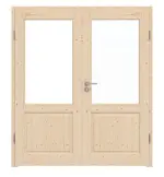 Frontansicht von Typ 6002-LA Fichte Massivholz Doppelflügeltür inkl. Zarge - Radex