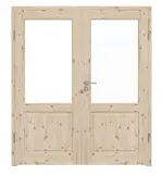 Frontansicht von Typ 6002-LA Kiefer Massivholz Doppelflügeltür inkl. Zarge - Radex