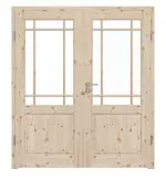 Frontansicht von Typ 6002-LA SPR 62/R Kiefer Massivholz Doppelflügeltür inkl. Zarge - Radex