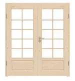 Frontansicht von Typ 6002-SP10 Fichte Massivholz Doppelflügeltür inkl. Zarge - Radex