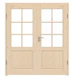 Frontansicht von Typ 6002-LA SPR 62 Fichte Massivholz Doppelflügeltür inkl. Zarge - Radex