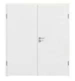 Frontansicht von LEBO Doppelflügeltür Strukturiert Weiß ähnl. RAL 9016 Versio inkl. Zarge