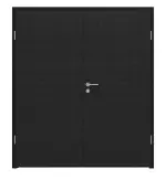 Frontansicht von LEBO Doppelflügeltür Cotton Like Schwarz ähnl. RAL 9005 Versio inkl. Zarge