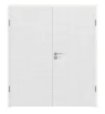 Frontansicht von LEBO Doppelflügeltür Cotton Like Weiß ähnl. RAL 9016 Versio inkl. Zarge