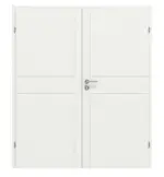 Frontansicht von CLASSEN Doppelflügeltür Linea Premium M1 RAL 9003 Weißlack inkl. Zarge 