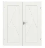 Frontansicht von CLASSEN Doppelflügeltür Linea Premium M11 RAL 9003 Weißlack inkl. Zarge 