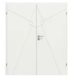 Frontansicht von CLASSEN Doppelflügeltür Linea Premium M3 RAL 9003 Weißlack inkl. Zarge 