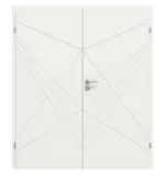 Frontansicht von CLASSEN Doppelflügeltür Linea Premium M4 RAL 9003 Weißlack inkl. Zarge 