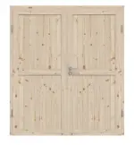 Frontansicht von Loft V Kiefer Massivholz Doppelflügeltür inkl. Zarge - Radex