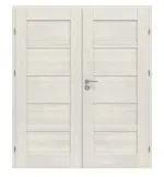 Frontansicht von CLASSEN Doppelflügeltür Lukka M1 Esche Weiß 3D Look inkl. Zarge 