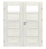 Frontansicht von CLASSEN Doppelflügeltür Lukka M2 Norwegische Esche CPL mit Lichtausschnitt inkl. Zarge