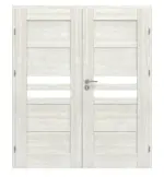 Frontansicht von CLASSEN Doppelflügeltür Lukka M4 Norwegische Esche CPL mit Lichtausschnitt inkl. Zarge