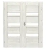 Frontansicht von CLASSEN Doppelflügeltür Lukka M5 Norwegische Esche CPL mit Lichtausschnitt inkl. Zarge