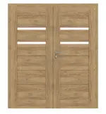 Frontansicht von CLASSEN Doppelflügeltür Magnetic M3 Eiche Tocantis 3D Look mit Lichtausschnitt inkl. Zarge