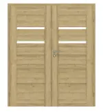 Frontansicht von CLASSEN Doppelflügeltür Magnetic M3 Riviera Eiche 3D Look mit Lichtausschnitt inkl. Zarge