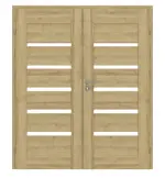 Frontansicht von CLASSEN Doppelflügeltür Magnetic M4 Riviera Eiche 3D Look mit Lichtausschnitt inkl. Zarge