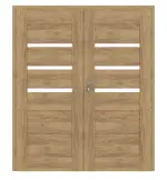 Frontansicht von CLASSEN Doppelflügeltür Magnetic M5 Eiche Tocantis 3D Look mit Lichtausschnitt inkl. Zarge