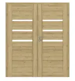 Frontansicht von CLASSEN Doppelflügeltür Magnetic M5 Riviera Eiche 3D Look mit Lichtausschnitt inkl. Zarge