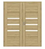 Frontansicht von CLASSEN Doppelflügeltür Magnetic M7 Riviera Eiche 3D Look mit Lichtausschnitt inkl. Zarge