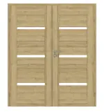 Frontansicht von CLASSEN Doppelflügeltür Magnetic M8 Riviera Eiche 3D Look mit Lichtausschnitt inkl. Zarge