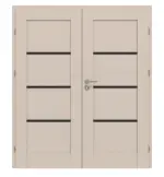 Frontansicht von CLASSEN Doppelflügeltür Mamba M3 Uni Kaschmir Iridium inkl. Zarge 