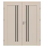 Frontansicht von CLASSEN Doppelflügeltür Mamba M4 Uni Kaschmir Iridium inkl. Zarge 