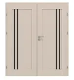 Frontansicht von CLASSEN Doppelflügeltür Mamba M5 Uni Kaschmir Iridium inkl. Zarge 