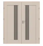 Frontansicht von CLASSEN Doppelflügeltür Mamba M6 Uni Kaschmir Iridium inkl. Zarge 