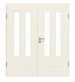 Frontansicht von GARANT Doppelflügeltür Milano Weißlack mit Lichtausschnitt ML3/2 mit Zarge