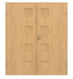 Frontansicht von CLASSEN Doppelflügeltür Modena 4 Eiche geölt 3D Look inkl. Zarge 