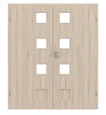 Frontansicht von CLASSEN Doppelflügeltür Modena 4 LA 3/4 Eiche Sonoma 3D Look inkl. Zarge mit Lichausschnitt