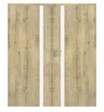 Frontansicht von CLASSEN Doppelflügeltür Modul M2 Hamilton Eiche längs CPL inkl. Zarge 