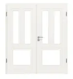 Frontansicht von Montana 3 LA ClassicLine Weißlack Doppelflügeltür inkl. Zarge - Hörmann