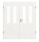 Frontansicht von Lacuna 4 LA Classic Weißlack Doppelflügeltür inkl. Zarge - Huga