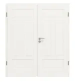 Frontansicht von Lacuna 6 Classic Weißlack Doppelflügeltür inkl. Zarge - Huga