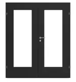 Frontansicht von CLASSEN Doppelflügeltür Natura HK/HB M4 Uni Black Iridium mit Lichtausschnitt und Zarge