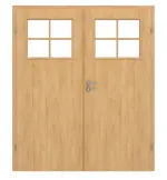 Frontansicht von CLASSEN Doppelflügeltür Natura LA 1/3 Eiche geölt 3D Look inkl. Zarge mit Lichausschnitt