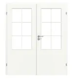 Frontansicht von CLASSEN Doppelflügeltür Natura LA 2/3 Weiß Primo inkl. Zarge mit Lichausschnitt