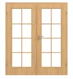 Frontansicht von CLASSEN Doppelflügeltür Natura LA 3/3 Eiche geölt 3D Look inkl. Zarge mit Lichausschnitt