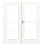 Frontansicht von CLASSEN Doppelflügeltür Natura LA 3/3 Weiß Primo inkl. Zarge mit Lichausschnitt