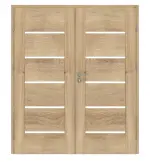 Frontansicht von Doppelflügeltür Nexo M3 Eiche Karlstadt Dekorfolie inkl. Lichtausschnitt und Zarge