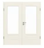 Frontansicht von GARANT Doppelflügeltür Parma Weißlack mit Lichtausschnitt PFL1 mit Zarge