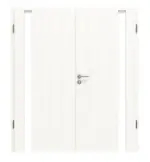 Frontansicht von Pure 1 Bandseite ProLine Duradecor Gebürstetes Weiß Doppelflügeltür inkl. Zarge - Hörmann