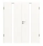 Frontansicht von Pure 1 mittig ProLine Duradecor Gebürstetes Weiß Doppelflügeltür inkl. Zarge - Hörmann