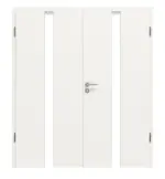 Frontansicht von Smart 1 mittig Basic Durat Verkehrsweiß RAL 9016 Doppelflügeltür inkl. Zarge - Huga