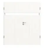 Frontansicht von HÖRMANN Doppelflügeltür Pure 1 Gebürstetes Weiß Duradecor DesignLine mit Lichtausschnitt quer mit Zarge